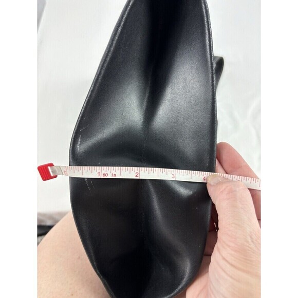 Lamarthe Mini Tote Black Nylon Leather Removable Handles Inner Pocket Handbag - Picture 5 of 7